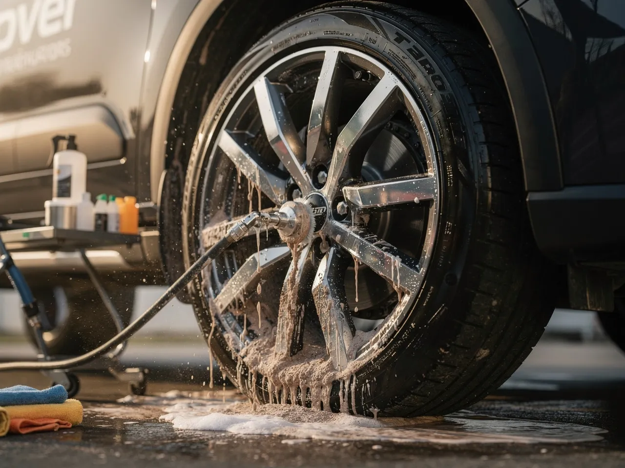 Expert wheel cleaning for a spotless finish.