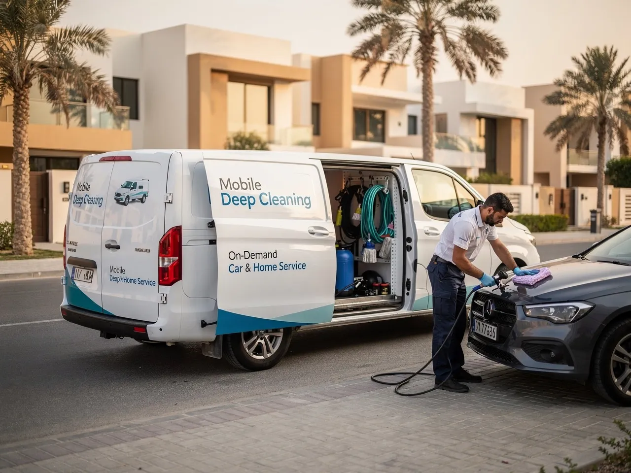 Convenient mobile car deep cleaning service in Dubai.